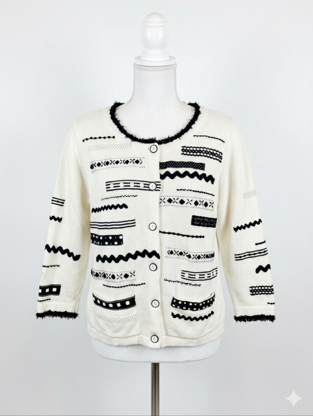 Vintage "Design Options" by Philip & Jane Gordon Artsy Cardigan Sz. M